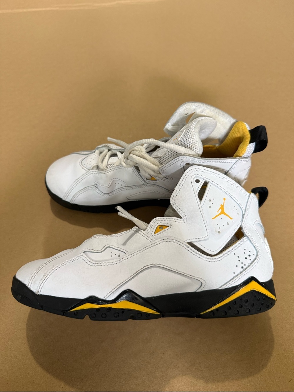 Jordan Kids White, Yellow and Black High-Top Sneakers